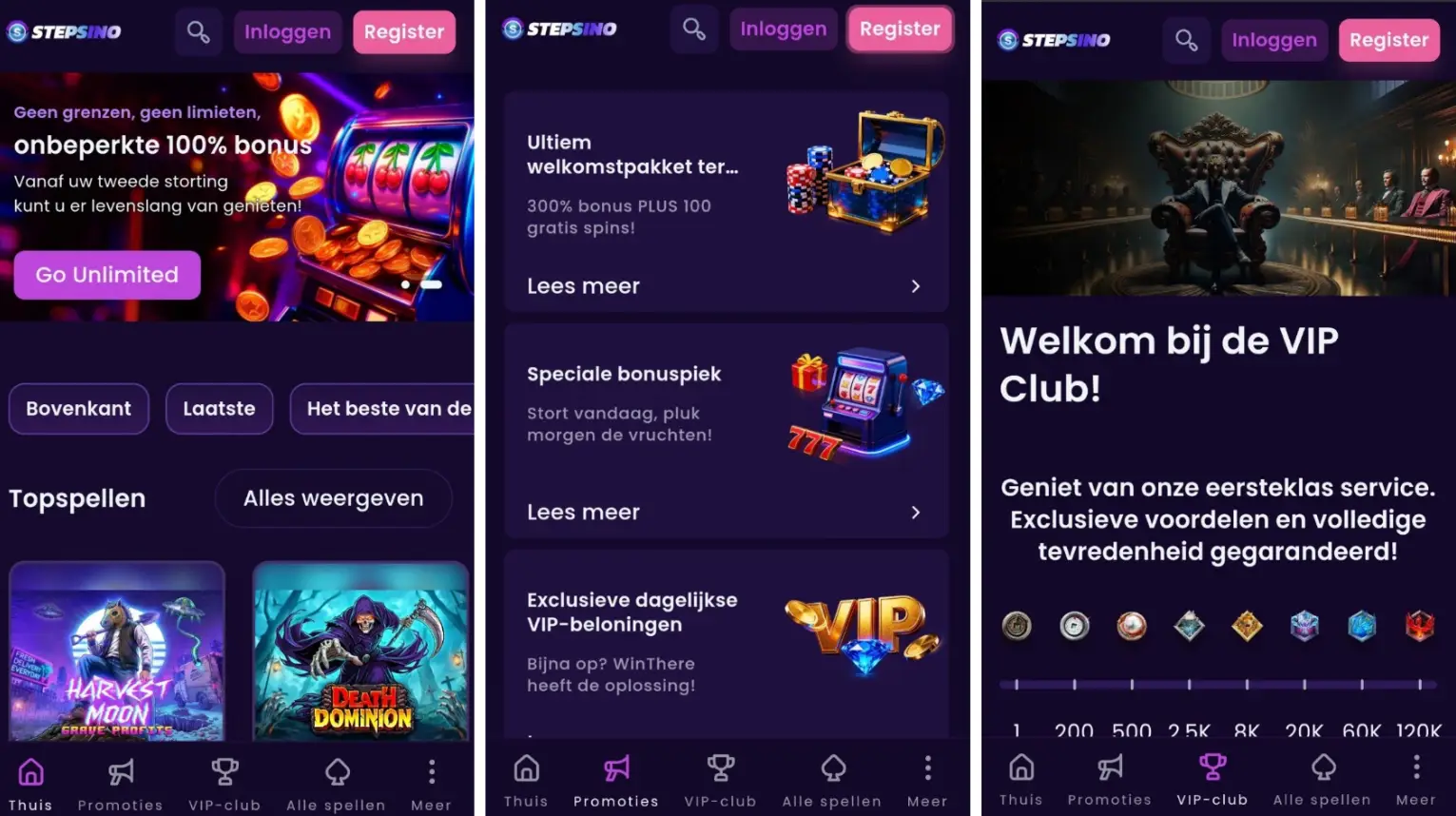 stepsino casino mobiele versie